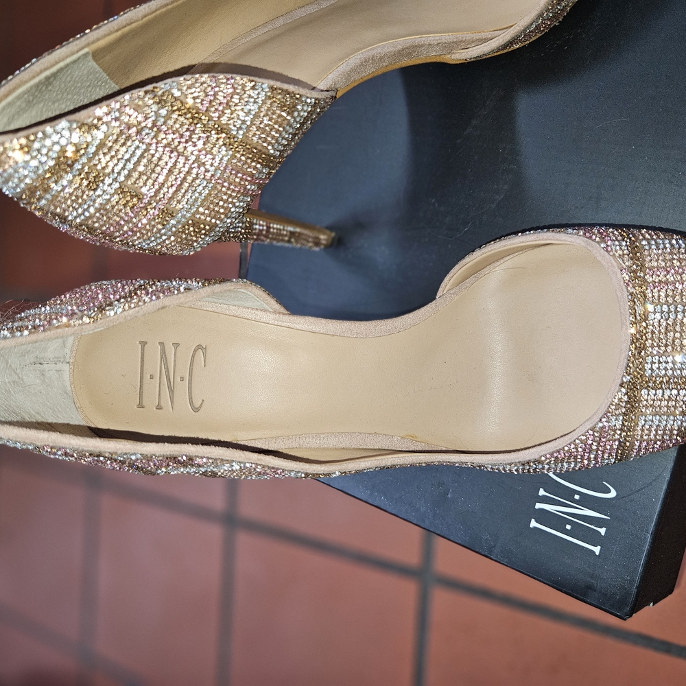 INC Rhinestone Plaid Heels - Picture 4 of 7